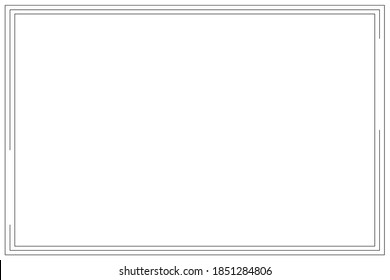 Frame border. Line page. Vector vintage simple. Linear frame on a white background