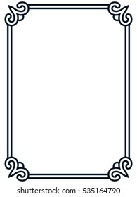 Frame border line page vector vintage simple