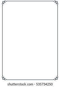 Frame border line page vector simple