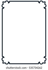 Frame border line page vector simple