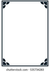 Frame border line page vector simple