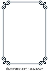 Frame border line page vector vintage simple