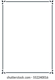 Frame border line page vector vintage simple