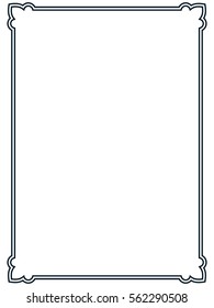 Página vectorial de línea de borde de marco simple