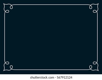 Frame border line page vector horizontal banner