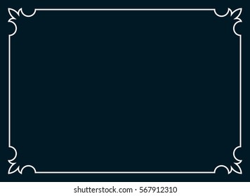 Frame border line page vector horizontal banner