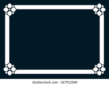 Frame border line page vector horizontal banner