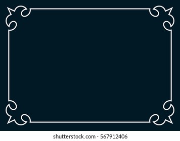Frame border line page vector horizontal banner