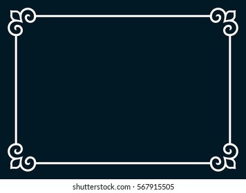 Frame border line page vector horizontal banner
