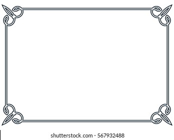 Frame border line page vector vintage simple banner