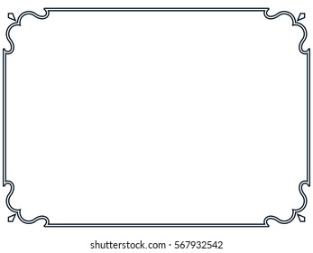 Frame border line page vector vintage simple banner