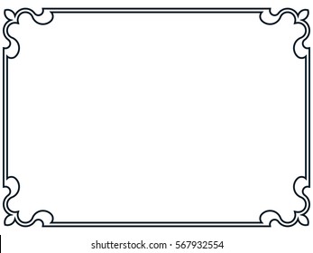 Frame border line page vector vintage simple banner