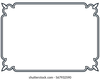Frame border line page vector vintage simple banner