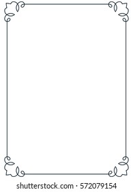 Frame border line page vector vintage simple