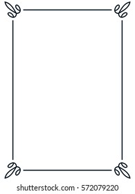 Frame border line page vector vintage simple