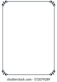 Frame border line page vector vintage simple