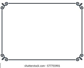 Frame border line page vector vintage simple