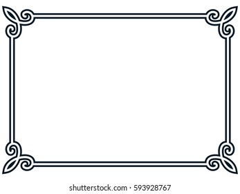 Frame border line page vector vintage simple banner