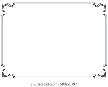 Frame border line page vector vintage simple banner