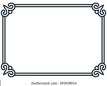Frame border line page vector vintage simple banner