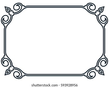 Frame border line page vector vintage simple banner