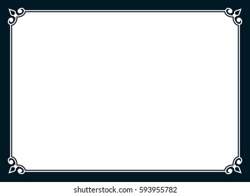 Frame Border Line Page Vector Simple Stock Vector (Royalty Free) 593955782