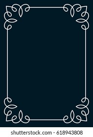 Frame border line page vector book cover