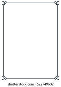 Frame border line page vector vintage simple