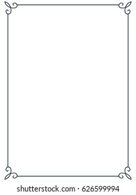 Frame border line page vector vintage simple