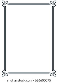 Frame border line page vector vintage simple