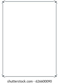 Frame border line page vector vintage simple