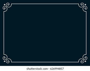 Frame border line page vector horizontal