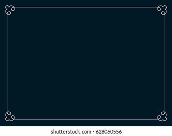 Frame border line page vector horizontal