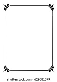 Frame border line page vector vintage simple
