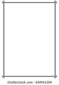 Frame border line page vector vintage simple