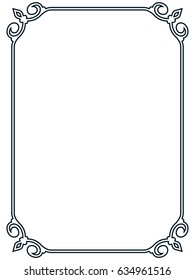 Frame border line page vector vintage simple