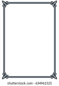 Frame border line page vector vintage simple