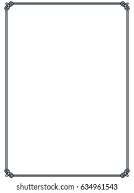 Frame border line page vector vintage simple