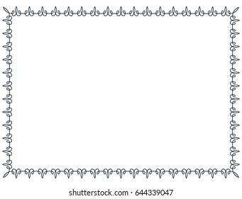 Frame border line page vector vintage simple