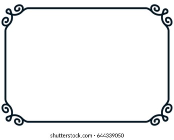Frame border line page vector vintage simple