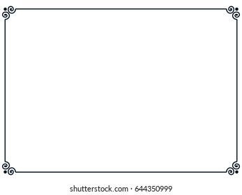 Frame border line page vector vintage simple