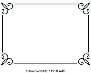 Frame border line page vector vintage simple