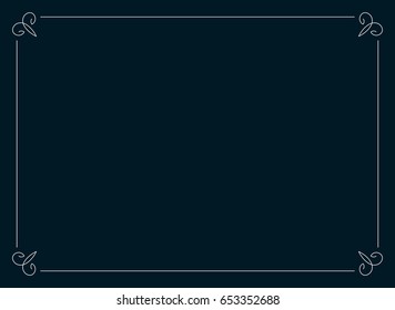 Frame border line page vector horizontal