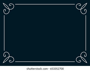 Frame border line page vector horizontal
