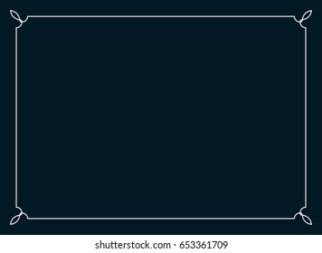 Frame border line page vector horizontal