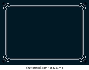 Frame border line page vector horizontal