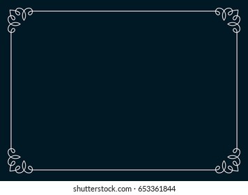 Frame border line page vector horizontal