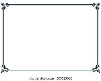 Frame border line vector vintage simple banner