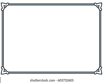 Frame border line vector vintage simple banner