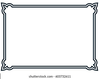 Frame border line vector vintage simple banner